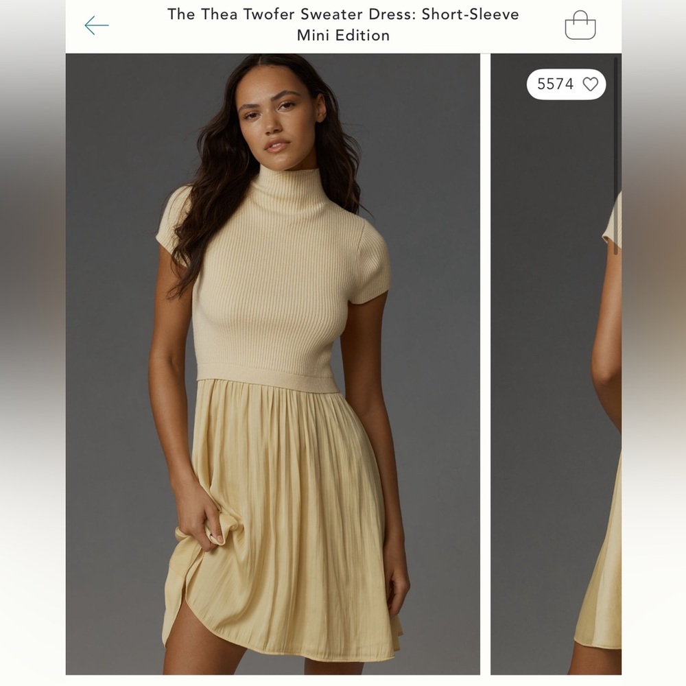 Thea twofer dress in butter yellow